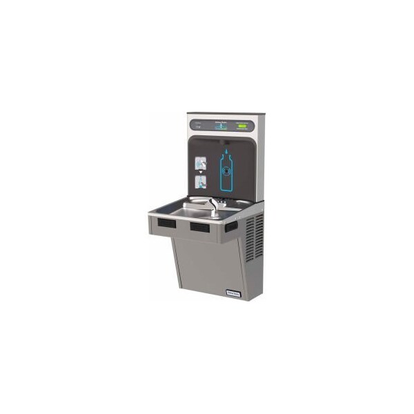 Elkay Halsey Taylor HTHB-HAC8PV-WF HydroBoost Refrigerated Bottle Filling Station W/Filter, Platinum Vinyl Halsey HTHB-HAC8PV-WF - main
